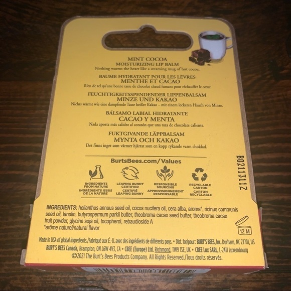 FREE ITEM Burt's Bees Mint Cocoa Lip Balm - Picture 2 of 3